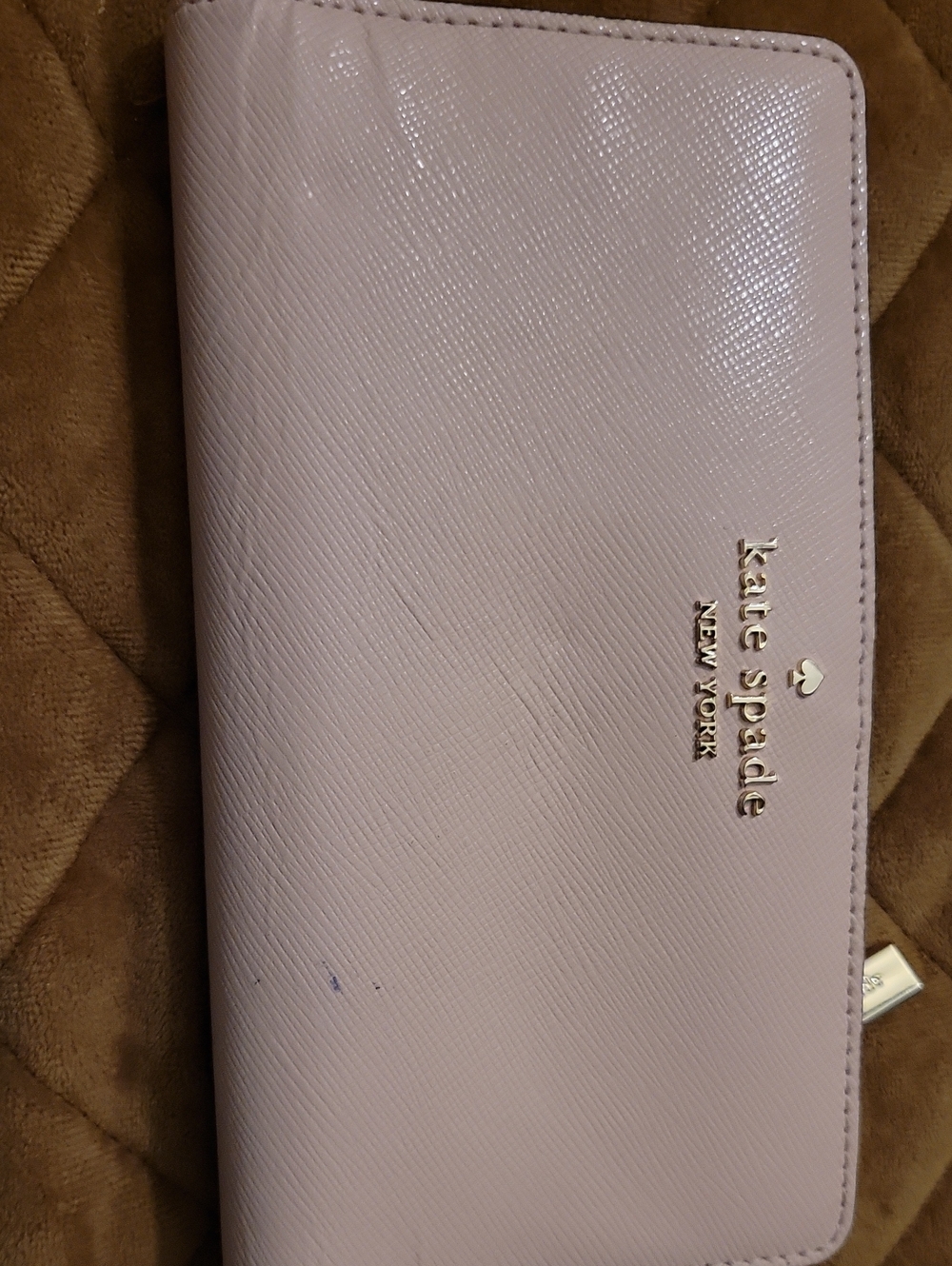 kate spade pale lilac Saffiano Leather Continental Wallet